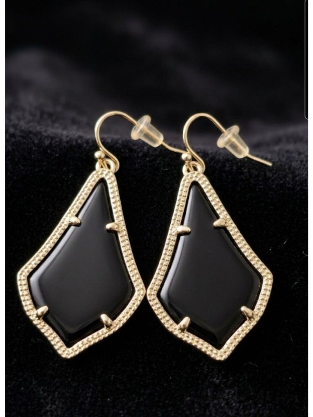 Kendra Scott Alex Drop Black/Gold Earrings